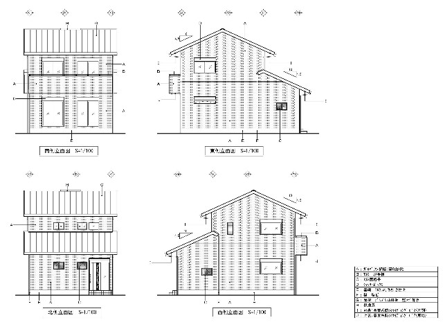 注文住宅の立面図